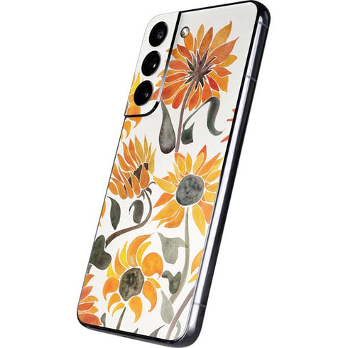 Cat Coq Yellow Sunflower Galaxy S22 Skin